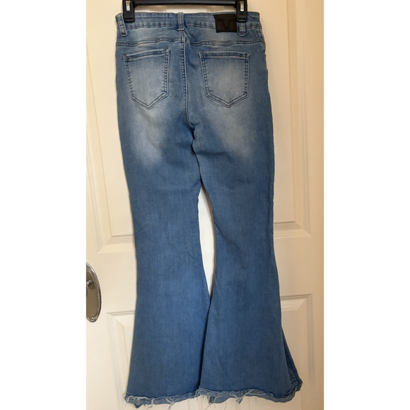 L&B Lucky & Blessed Bell Bottom Mid Rise Flare Jeans Stretch Women's Sz 8 - Picture 4 of 6